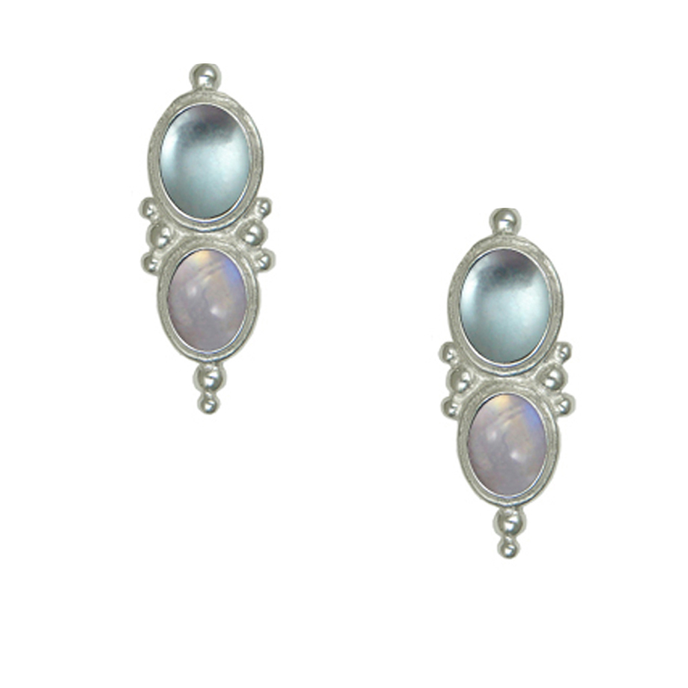 Sterling Silver Drop Dangle Earrings With Blue Topaz